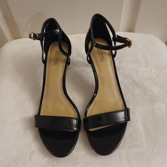 MICHAEL Michael Kors patent leather single ankle strap stiletto heels pumps Sz 8 - Picture 2 of 8